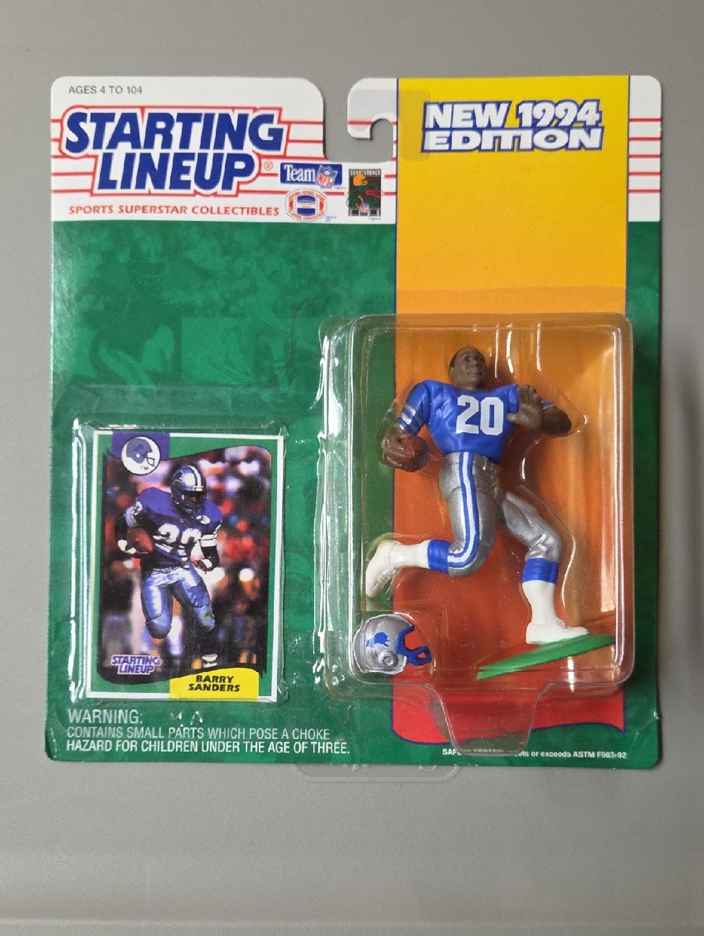 Starting Lineup Barry Sanders Blue Football Action Figure - 1994 Edition
